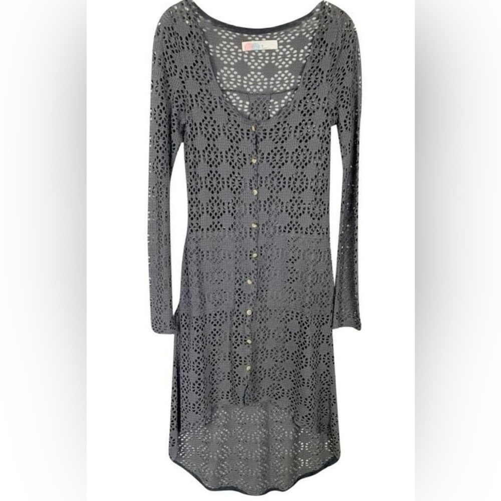 Free People Beach Love Song Crochet Cardigan Gray Women’s XS/TP